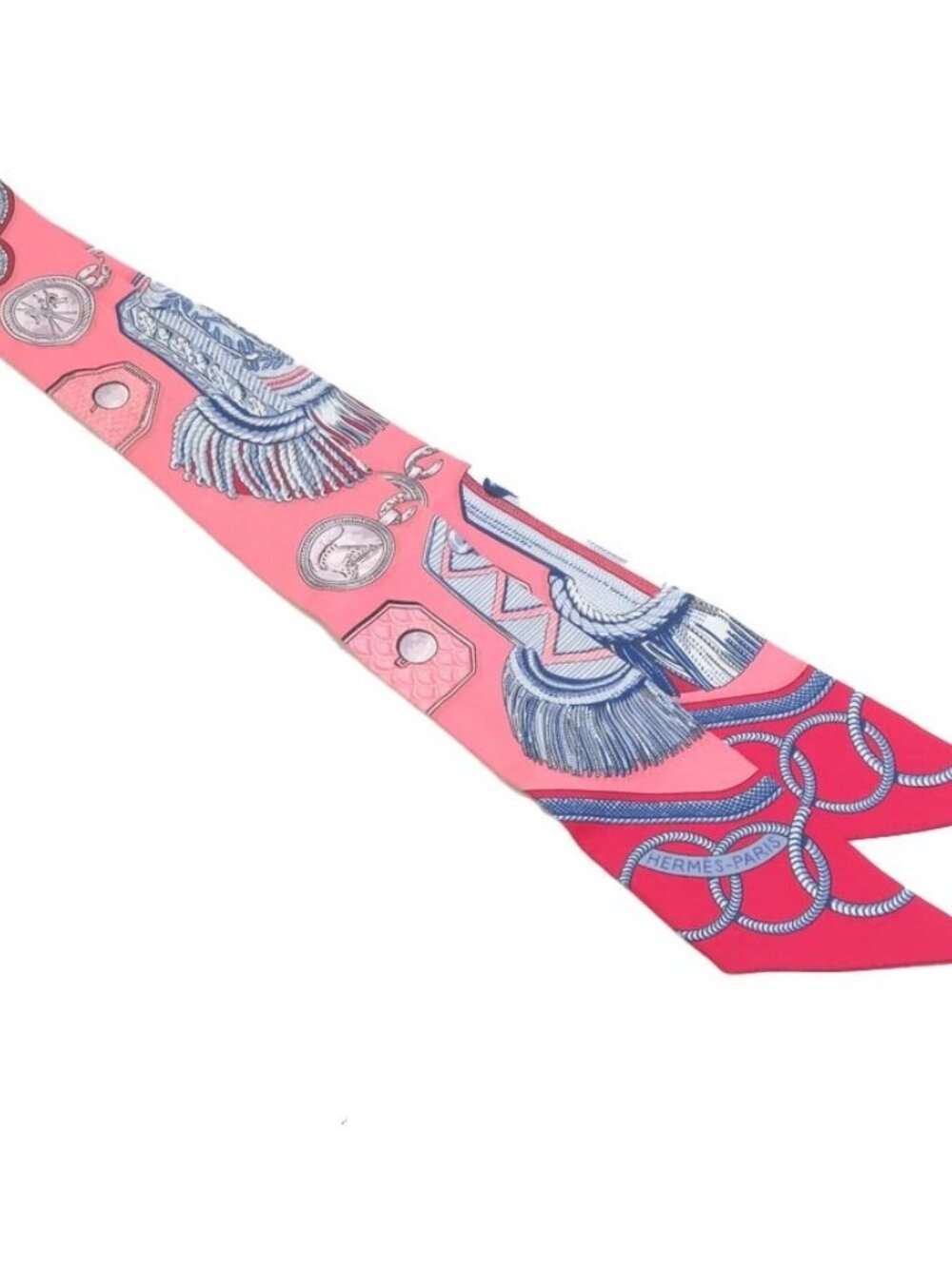 Auth HERMES Twilly Scarf Pink/Multicolor Silk - Picture 2 of 12